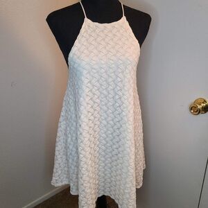 Kimchi‎ Blue white floral lace halter dress small